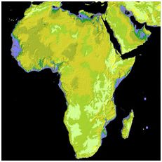 Satellite map of Africa